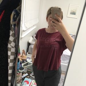 good hYOUman Red Flared Top